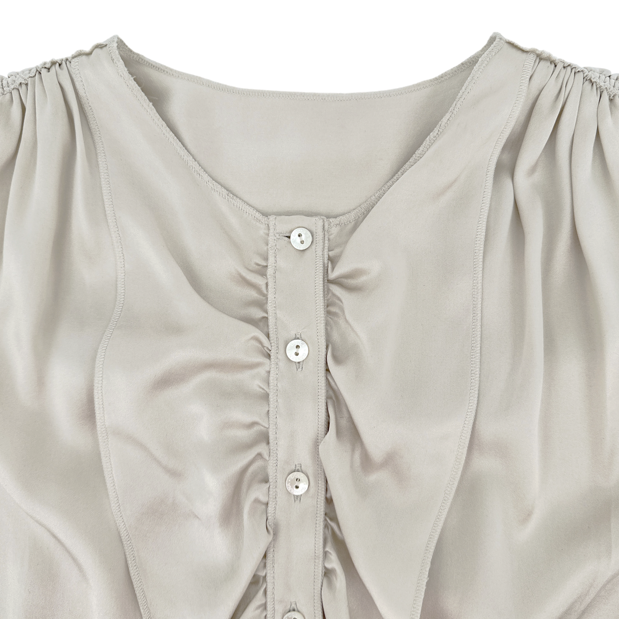 DOLCE & GABBANA Ruffle Sleeveless Silk Blouse IT42 Dolce & Gabbana