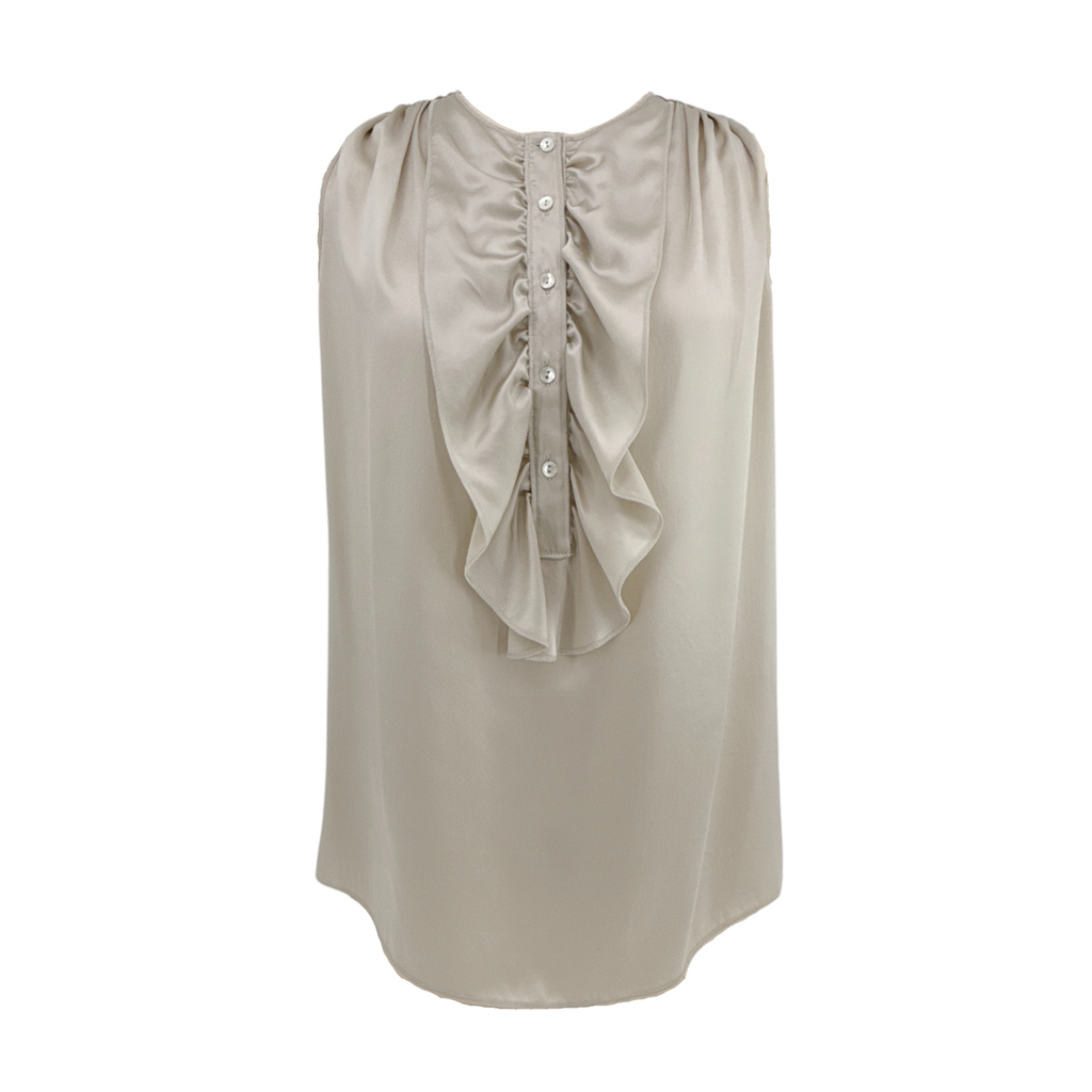 DOLCE & GABBANA Ruffle Sleeveless Silk Blouse IT42 Dolce & Gabbana