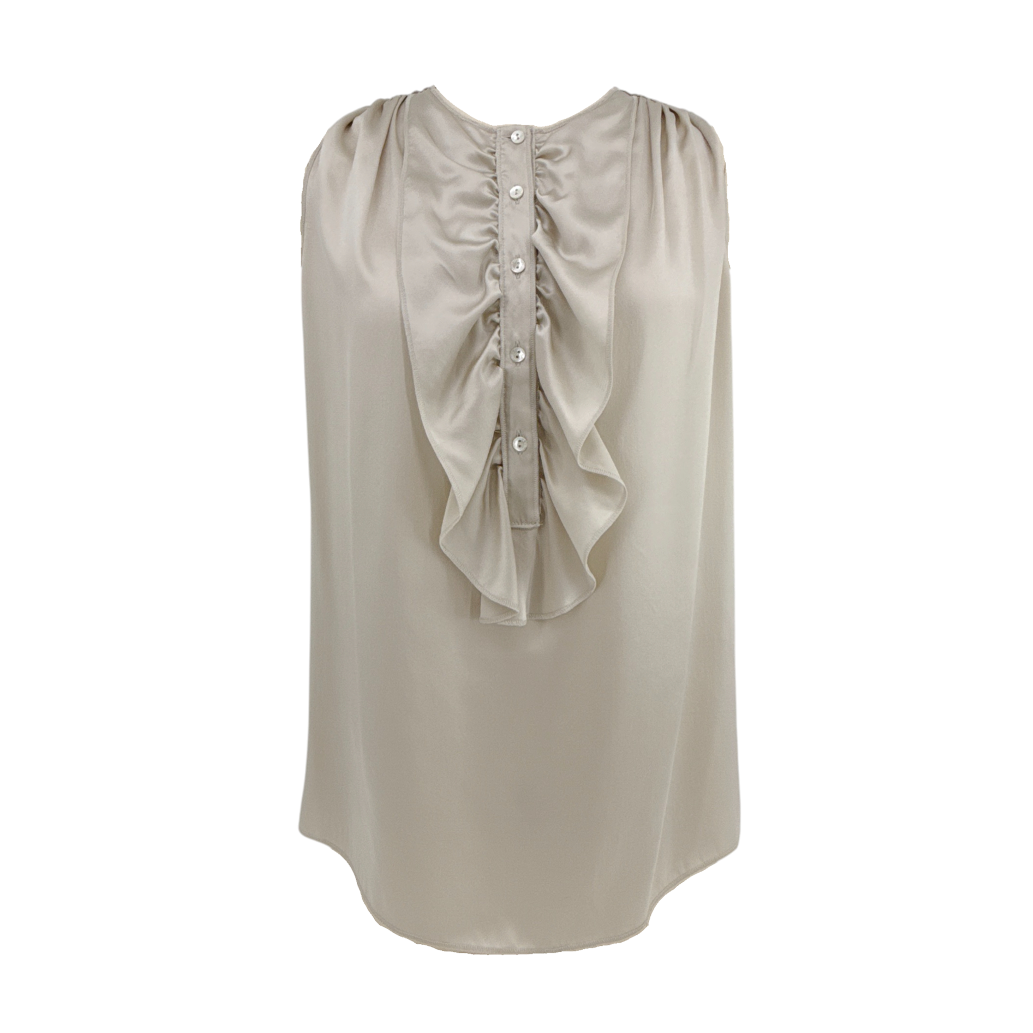 DOLCE & GABBANA Ruffle Sleeveless Silk Blouse IT42 Dolce & Gabbana