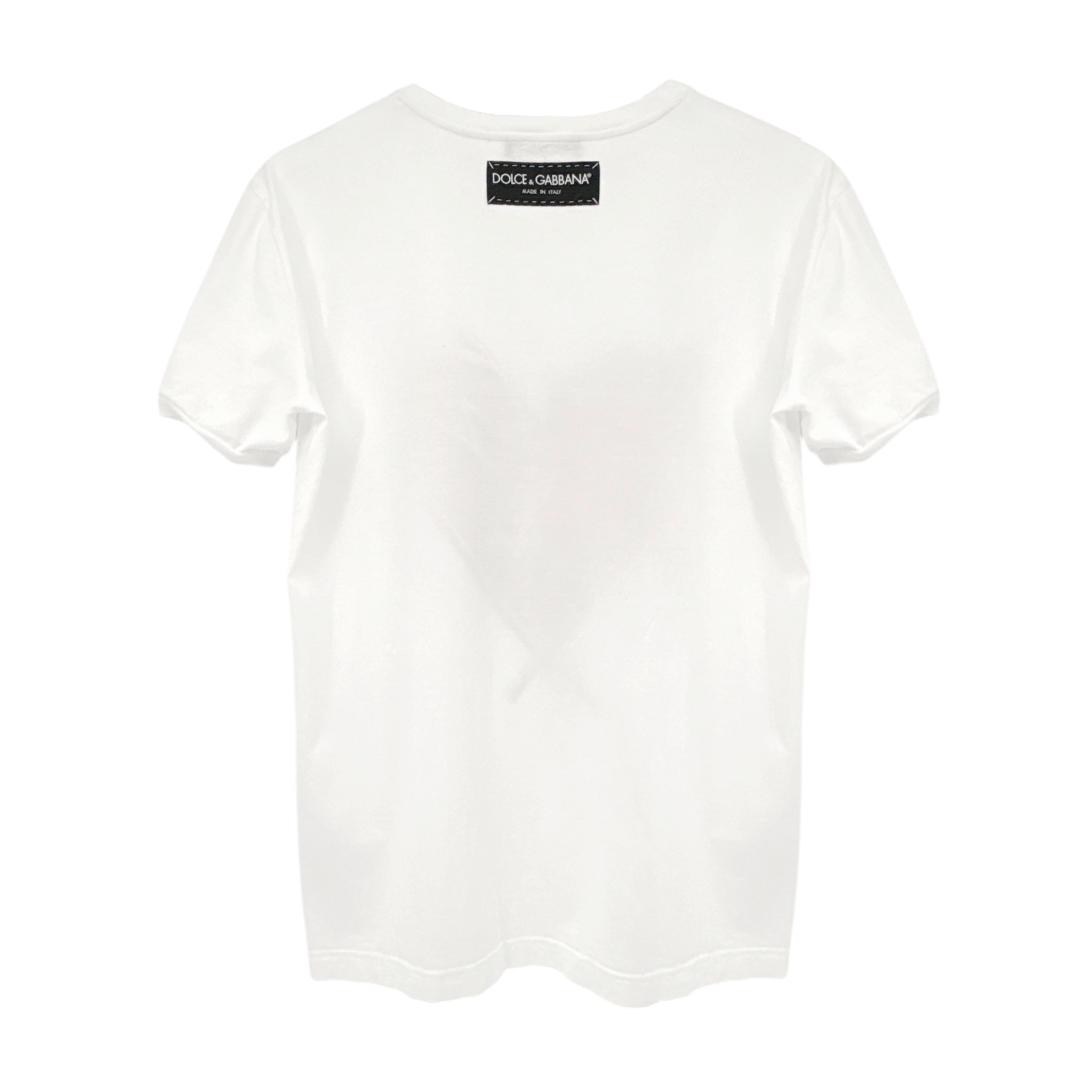 DOLCE & GABBANA White Metallic Heart T-shirt IT42 Dolce & Gabbana