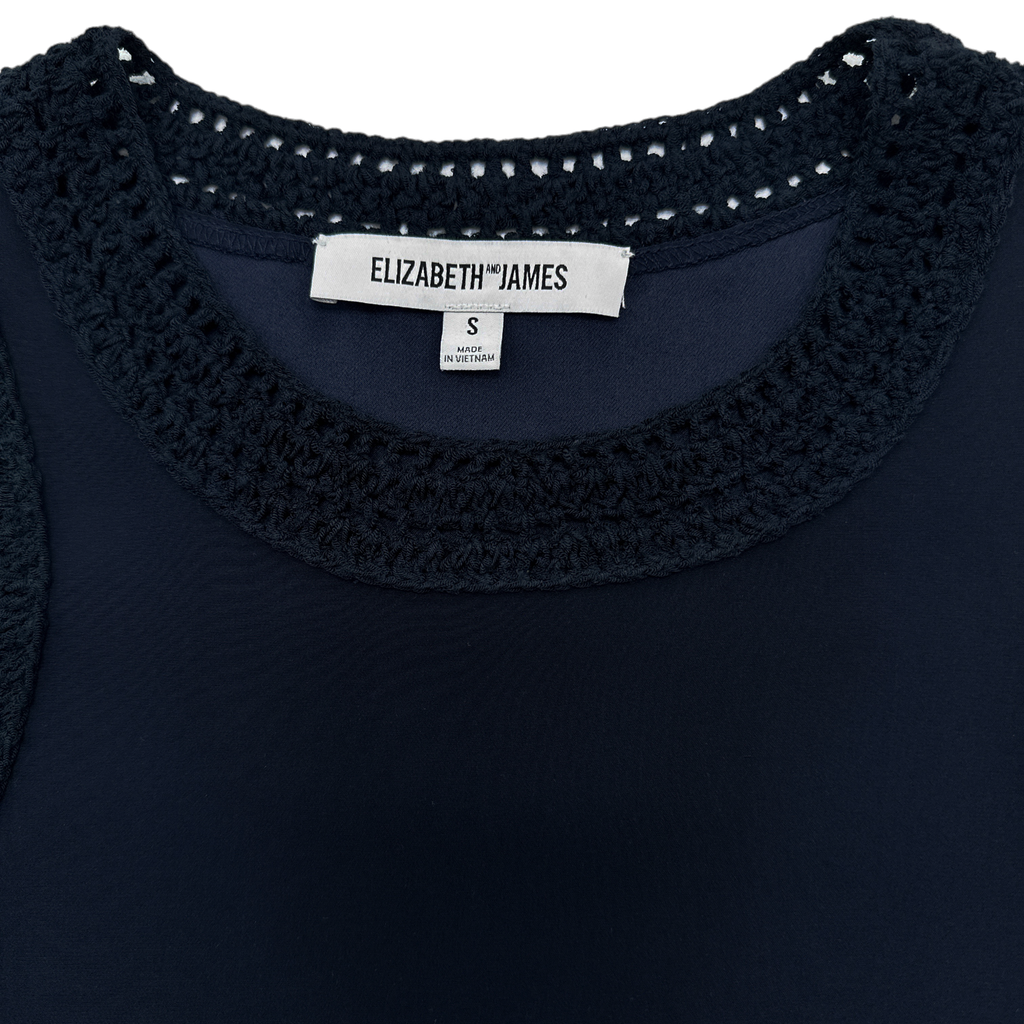 ELIZABETH and JAMES Vivi Crochet Trim Silk Top S Elizabeth and James