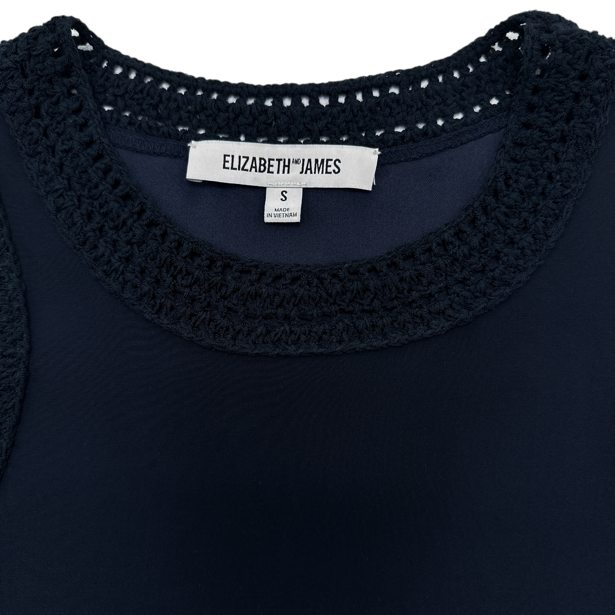 ELIZABETH and JAMES Vivi Crochet Trim Silk Top S Elizabeth and James