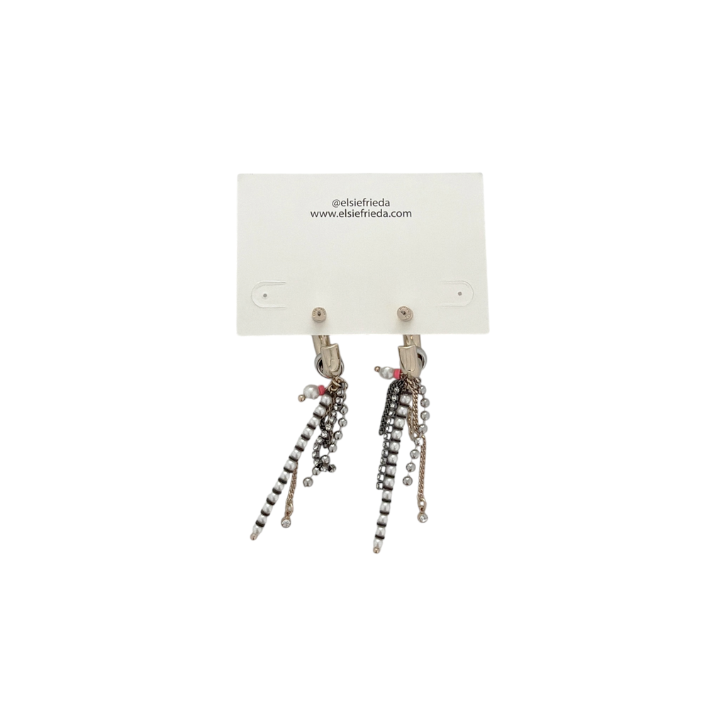 ELSIE FRIEDA Small Fringe Hoop Razzle Dazzle Earrings Elsie Frieda