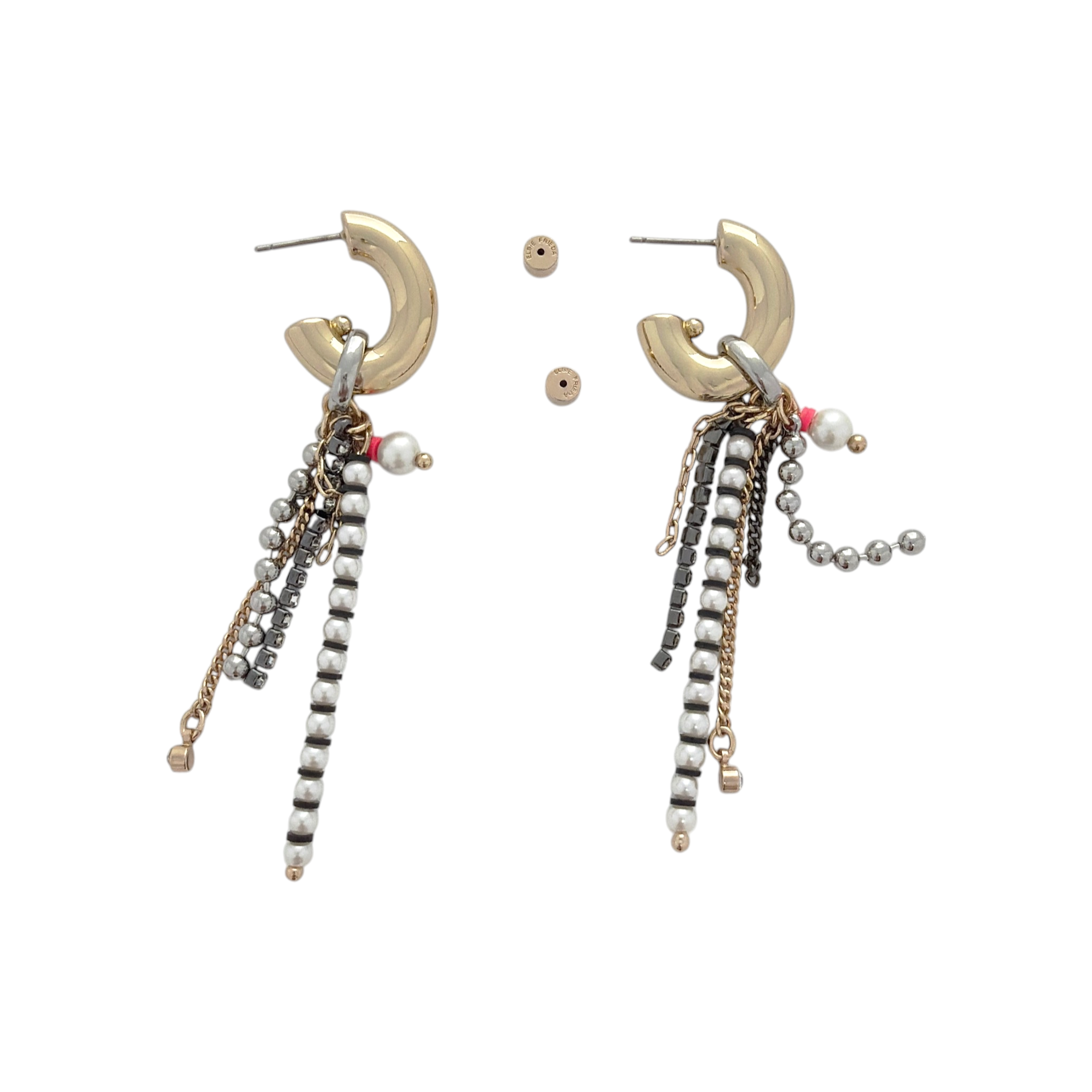ELSIE FRIEDA Small Fringe Hoop Razzle Dazzle Earrings Elsie Frieda