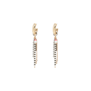 ELSIE FRIEDA Small Hoop with Optional Mixed Fringe Earrings in Razzle Dazzle