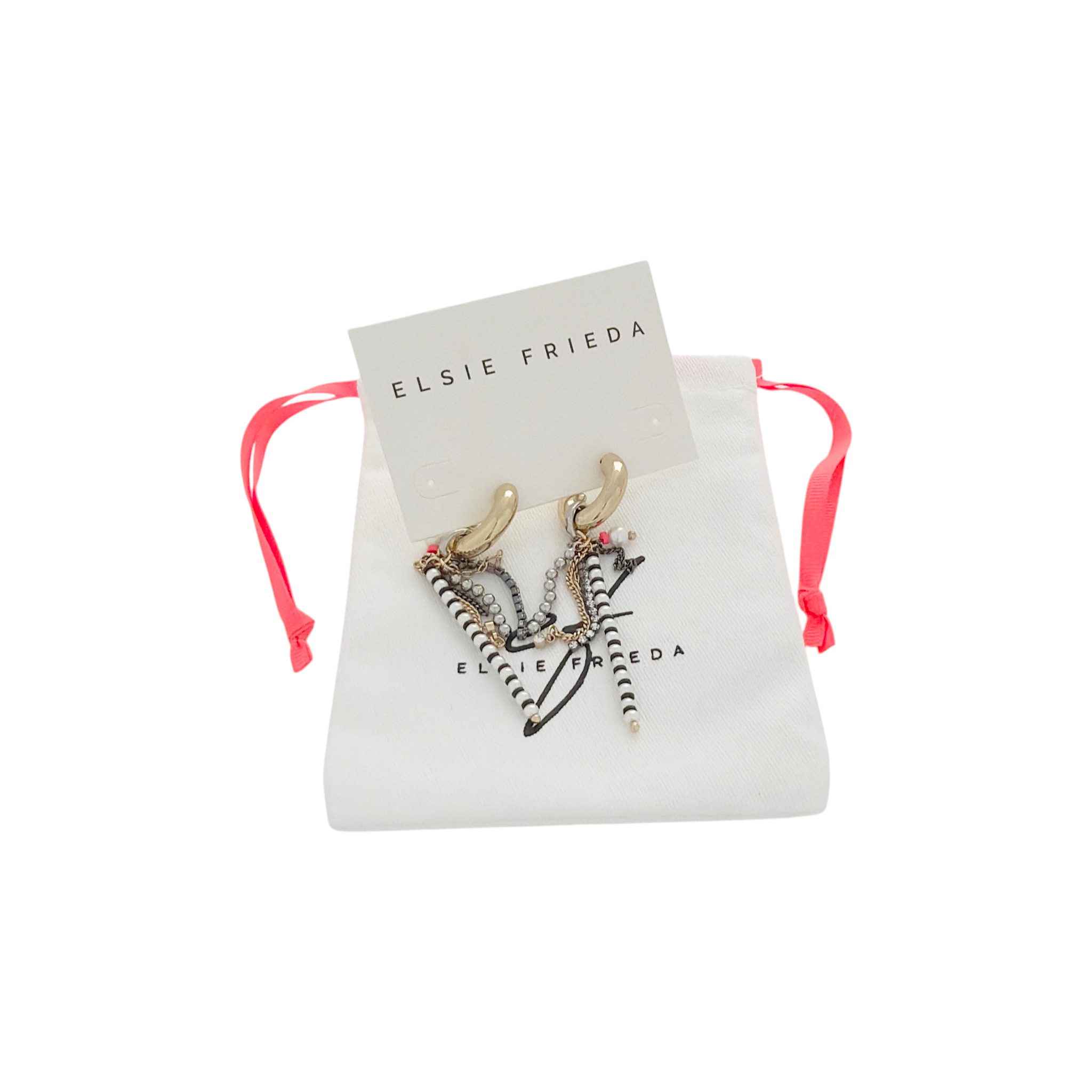 ELSIE FRIEDA Small Fringe Hoop Razzle Dazzle Earrings Elsie Frieda