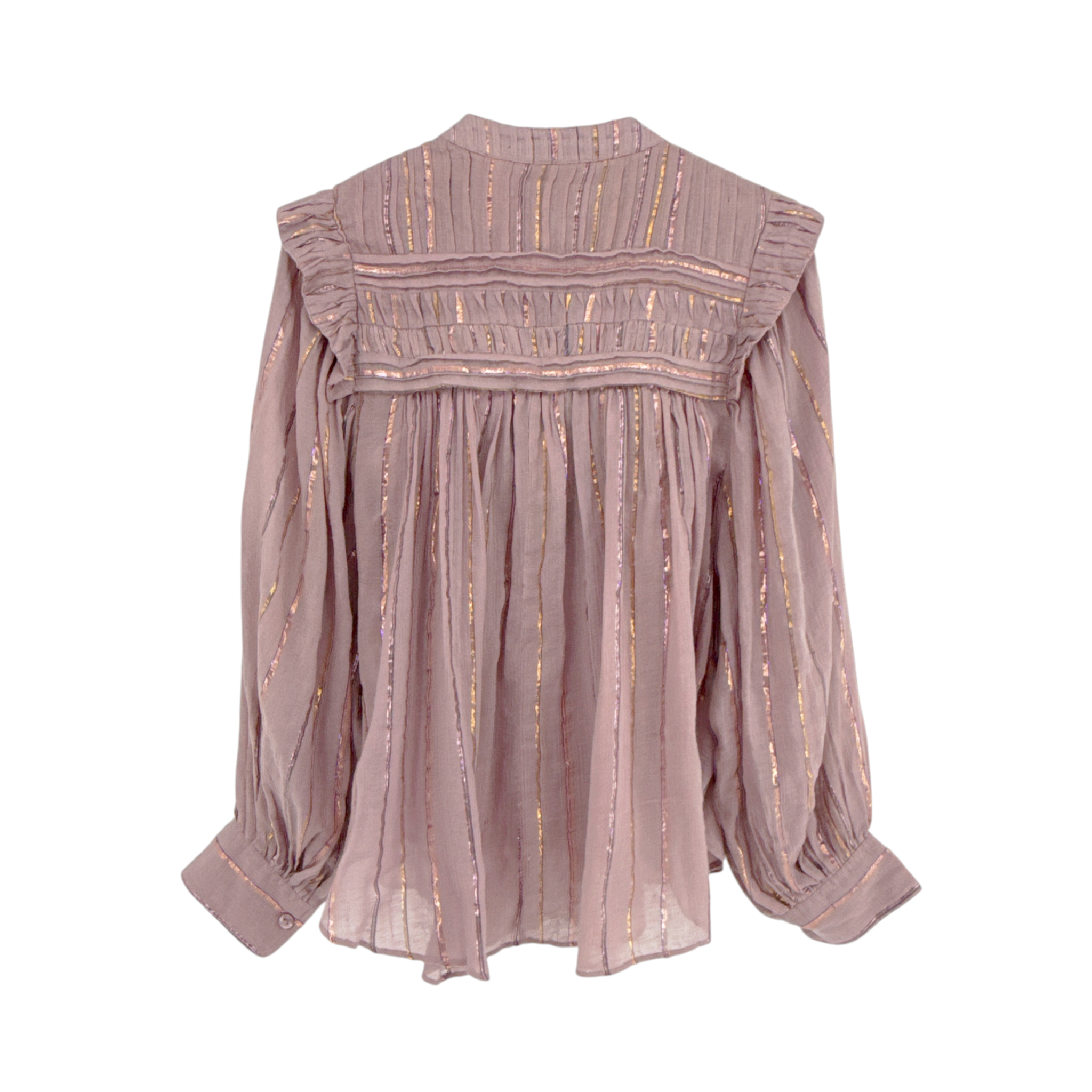 FARM RIO Pleated Yoke Blouse Light Pink S FARM Rio