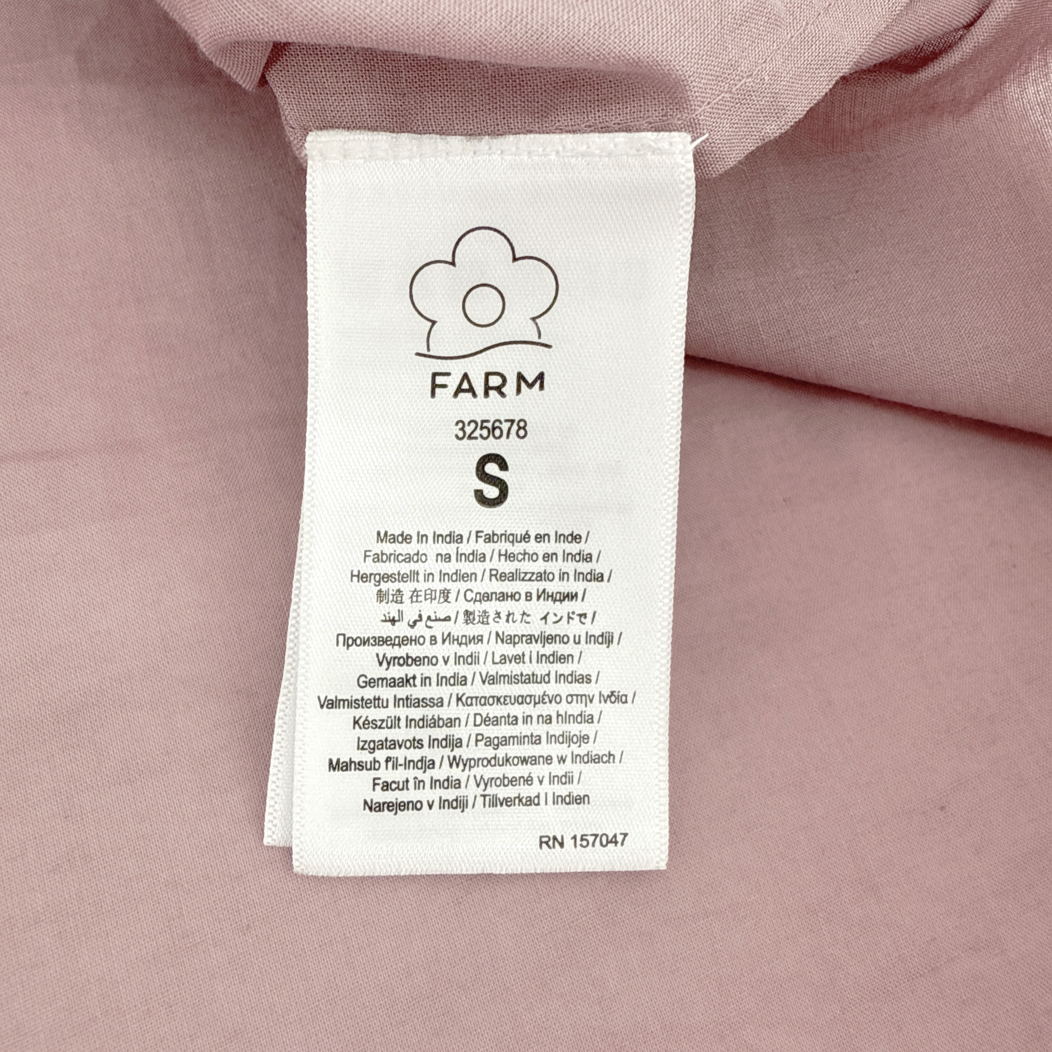 FARM RIO Pleated Yoke Blouse Light Pink S FARM Rio