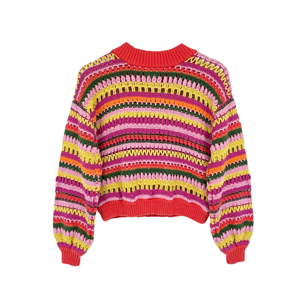 FARM RIO Fruit Dream Crochet Sweater XS FARM Rio