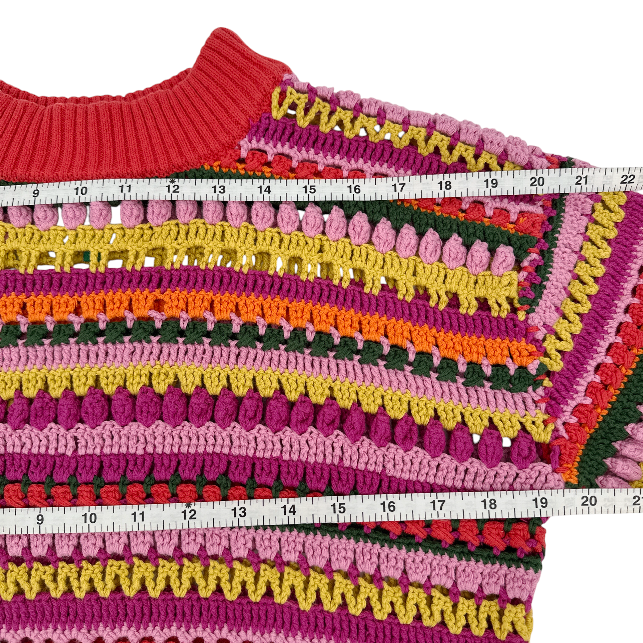 FARM RIO Fruit Dream Crochet Sweater XS FARM Rio