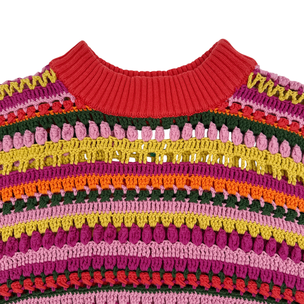 FARM RIO Fruit Dream Crochet Sweater XS FARM Rio