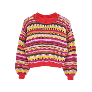 FARM RIO Fruit Dream Crochet Sweater XS