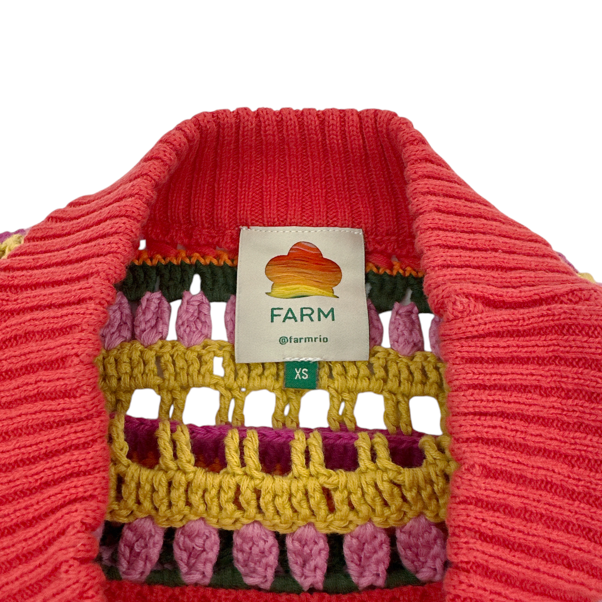 FARM RIO Fruit Dream Crochet Sweater XS FARM Rio