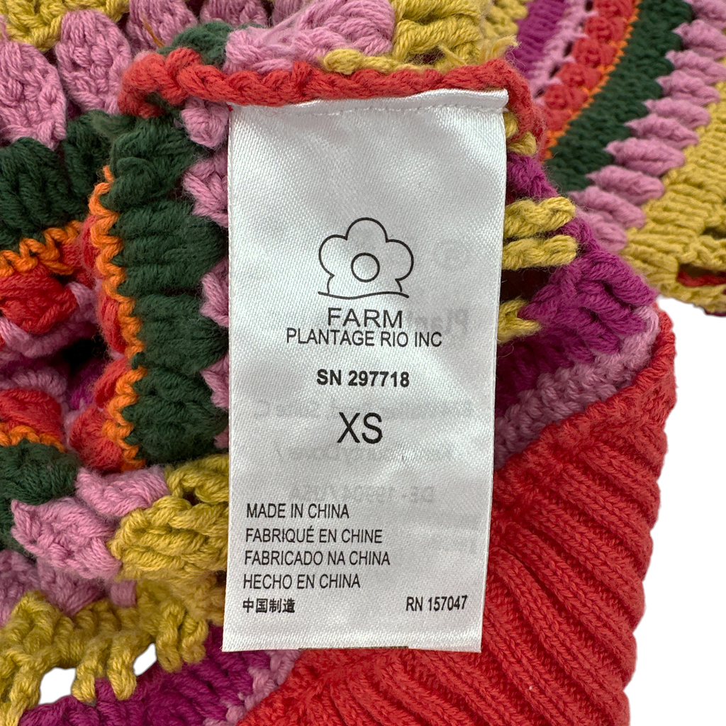 FARM RIO Fruit Dream Crochet Sweater XS FARM Rio