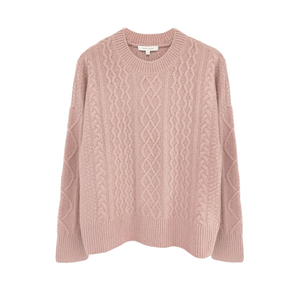 FAVORITE DAUGHTER The Oversized Cable Sweater in Whimsical Rose S