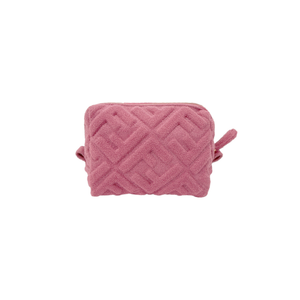 FENDI FF 1974 Cosmetic Pouch Zucca Embossed Terry Cloth