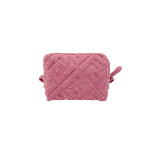 FENDI FF 1974 Cosmetic Pouch Zucca Embossed Terry Cloth Fendi