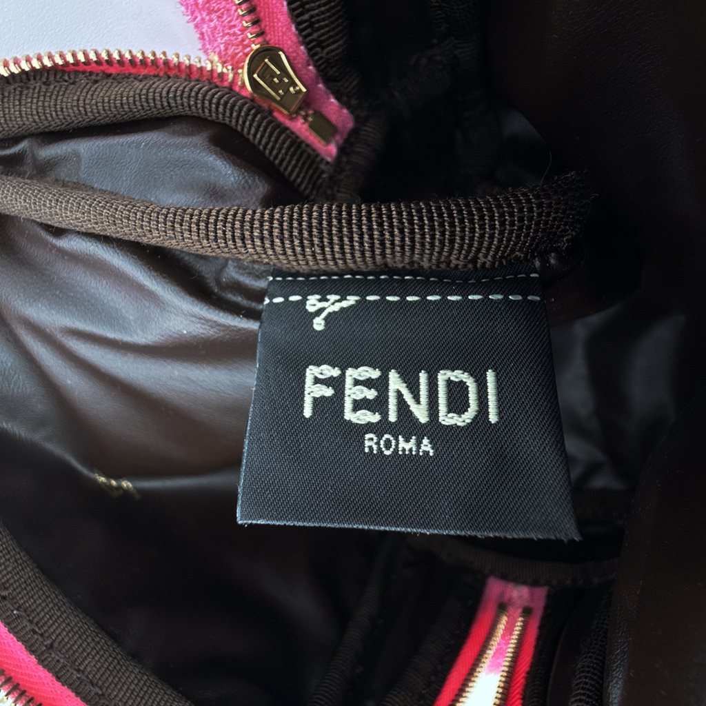 FENDI FF 1974 Cosmetic Pouch Zucca Embossed Terry Cloth Fendi
