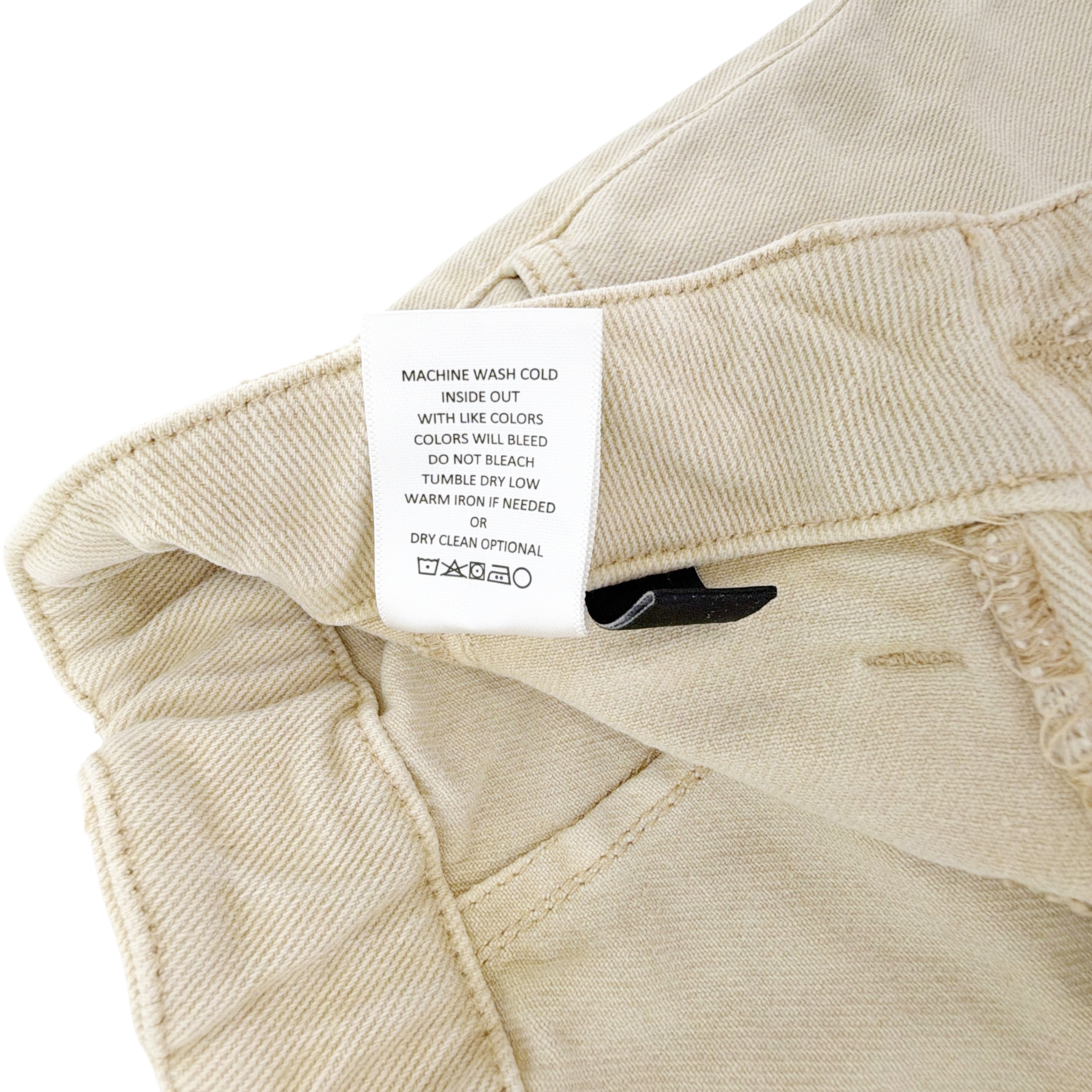 FLYING MONKEY Super High Rise Barrel Fit Jean in Vintage Beige 24 Mother