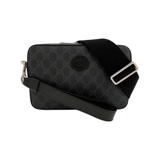 GUCCI Small Crossbody Bag with Interlocking G in Black Supreme
