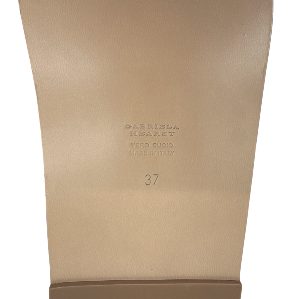 GABRIELA HEARST Striker Platform Sandal in Ivory, Gold & Black Leather 37 Gabriela Hearst