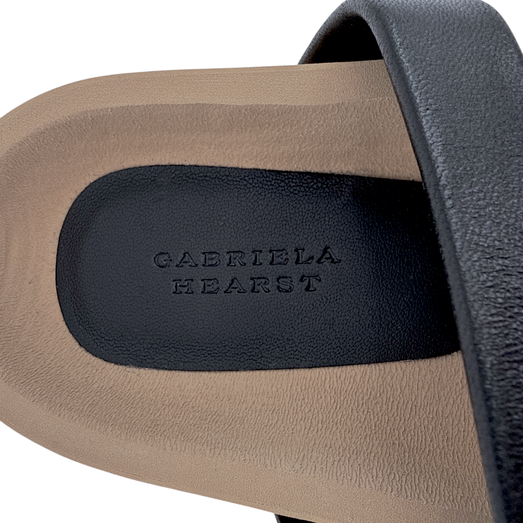 GABRIELA HEARST Striker Platform Sandal in Ivory, Gold & Black Leather 37 Gabriela Hearst