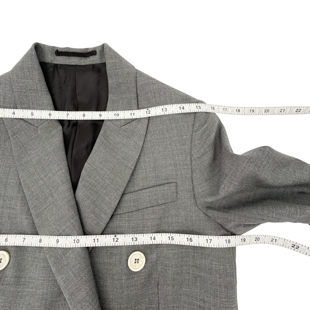 GOLDEN GOOSE Misam Double Breasted Blazer Jacket in Grey XS Golden Goose