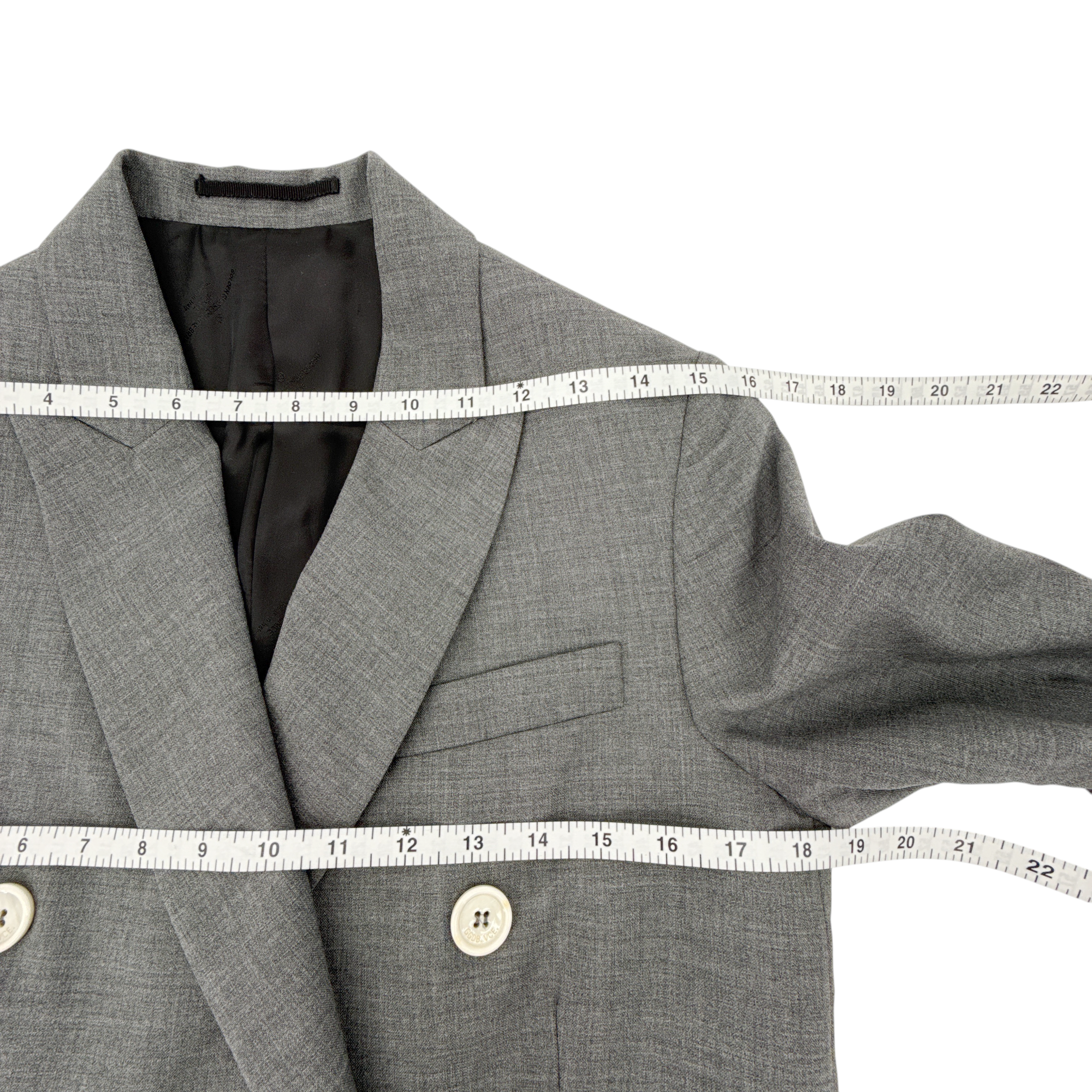 GOLDEN GOOSE Misam Double Breasted Blazer Jacket in Grey XS Golden Goose