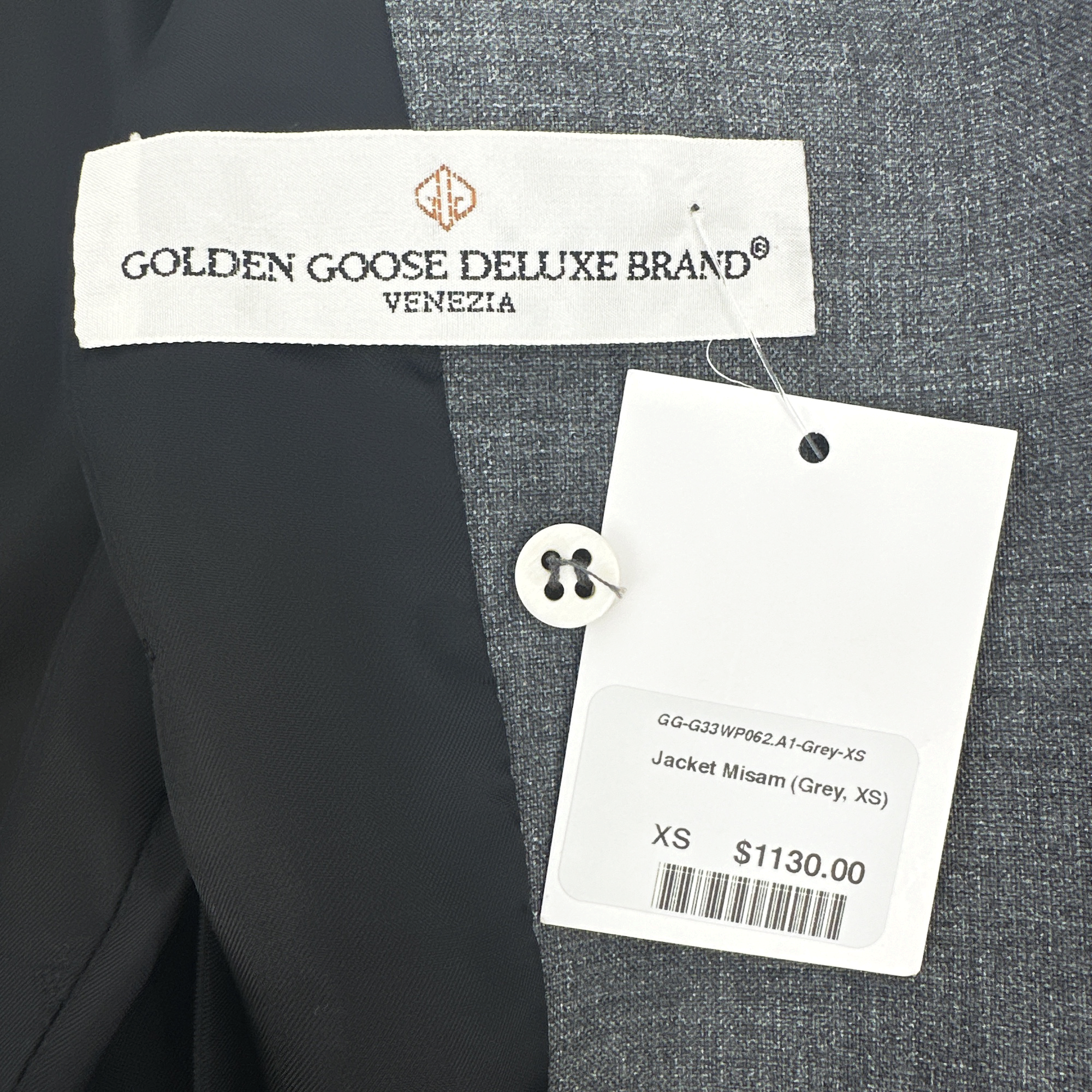 GOLDEN GOOSE Misam Double Breasted Blazer Jacket in Grey XS Golden Goose
