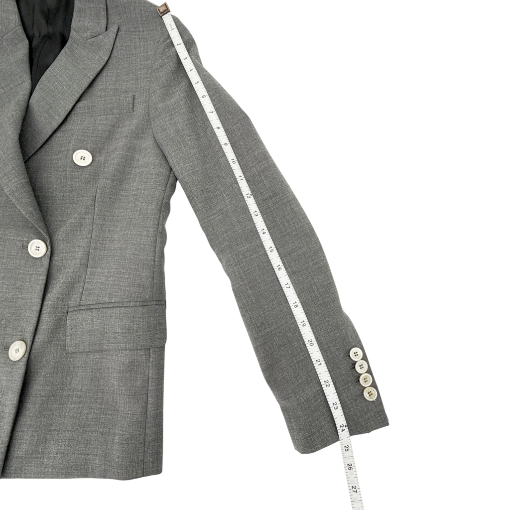 GOLDEN GOOSE Misam Double Breasted Blazer Jacket in Grey XS Golden Goose