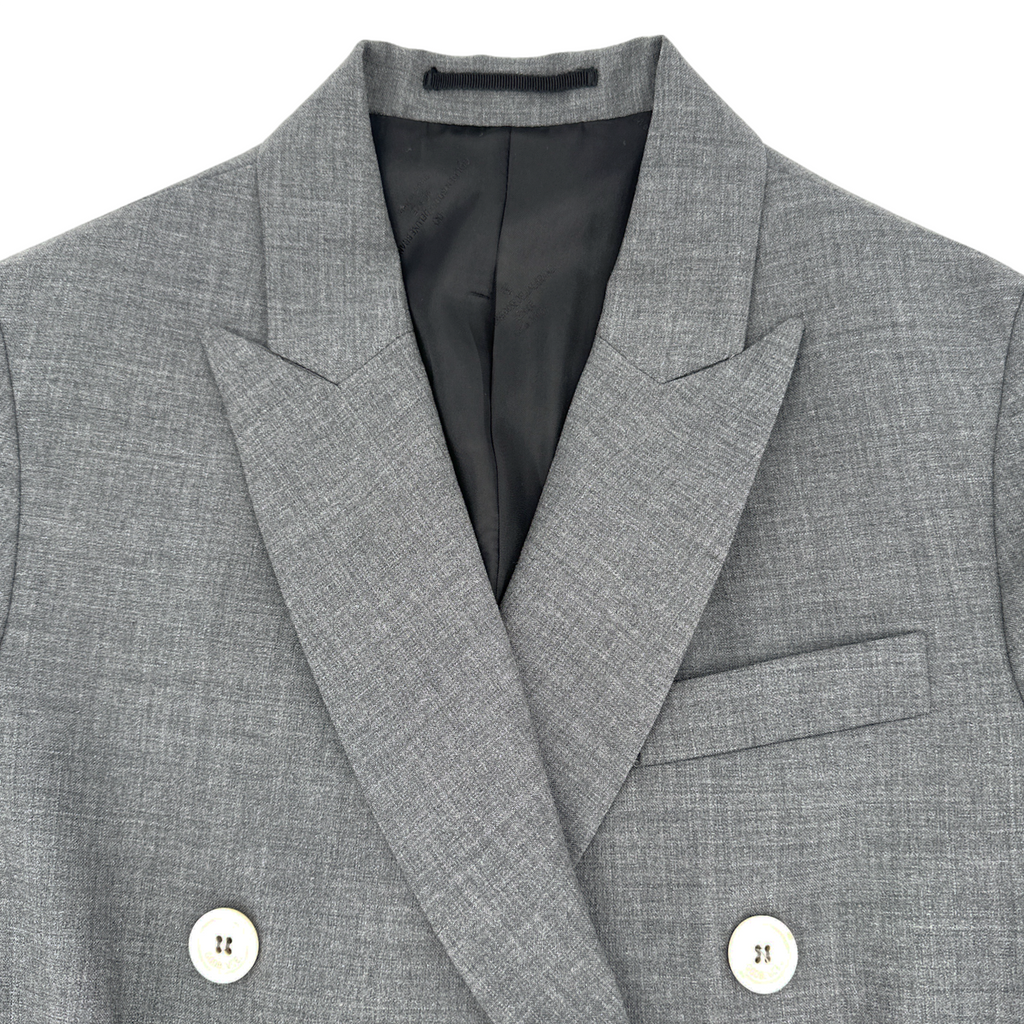 GOLDEN GOOSE Misam Double Breasted Blazer Jacket in Grey XS Golden Goose
