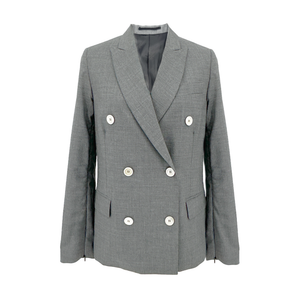 GOLDEN GOOSE Misam Double Breasted Blazer Jacket in Grey XS