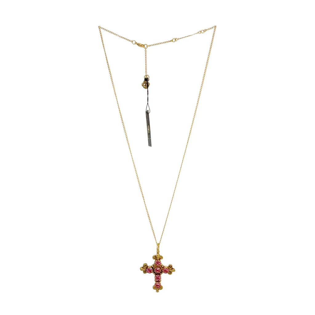 VIRGINS SAINTS & ANGELS VSA Addie Charm Necklace Gold & Pink - flyKAMP