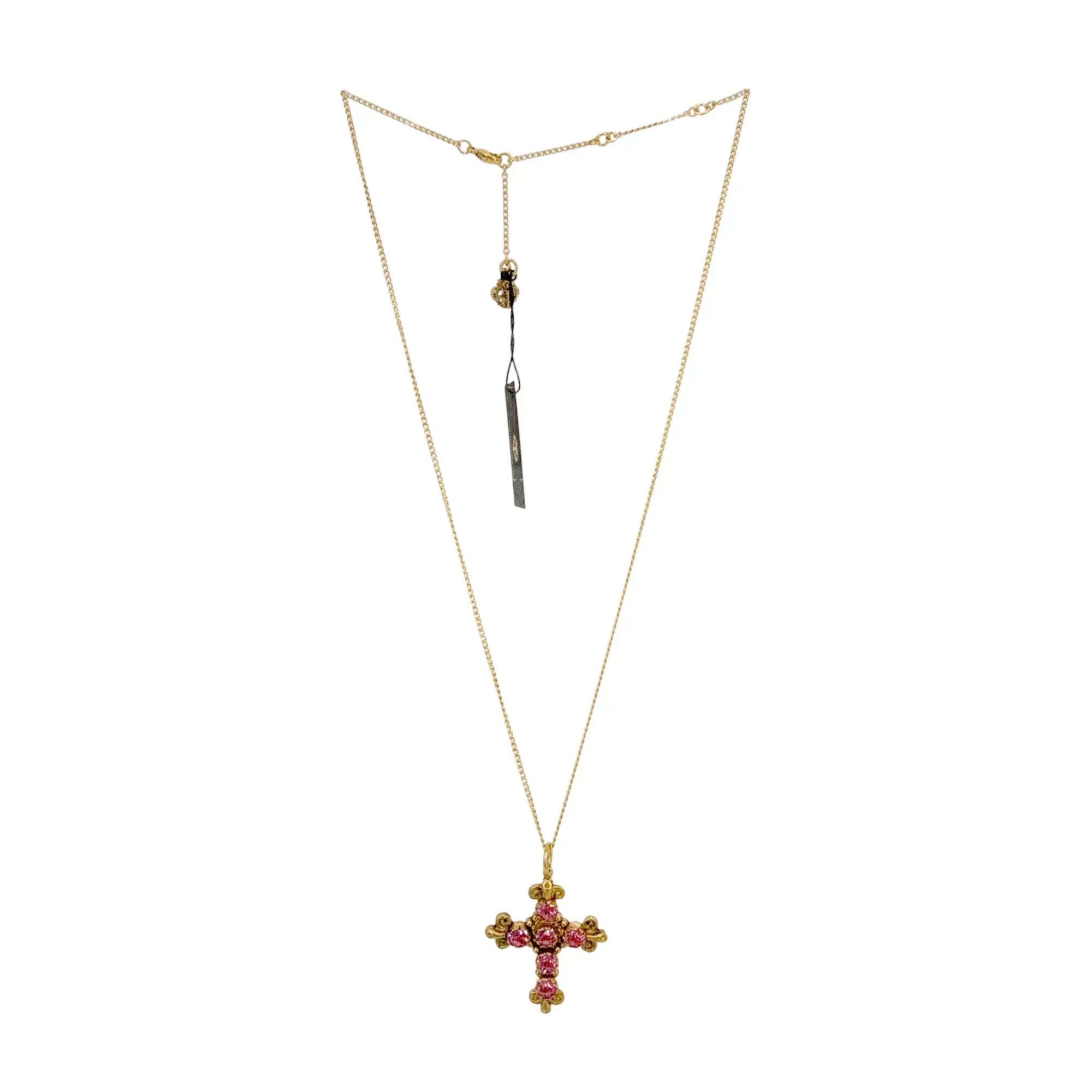 VIRGINS SAINTS & ANGELS VSA Addie Charm Necklace Gold & Pink - flyKAMP