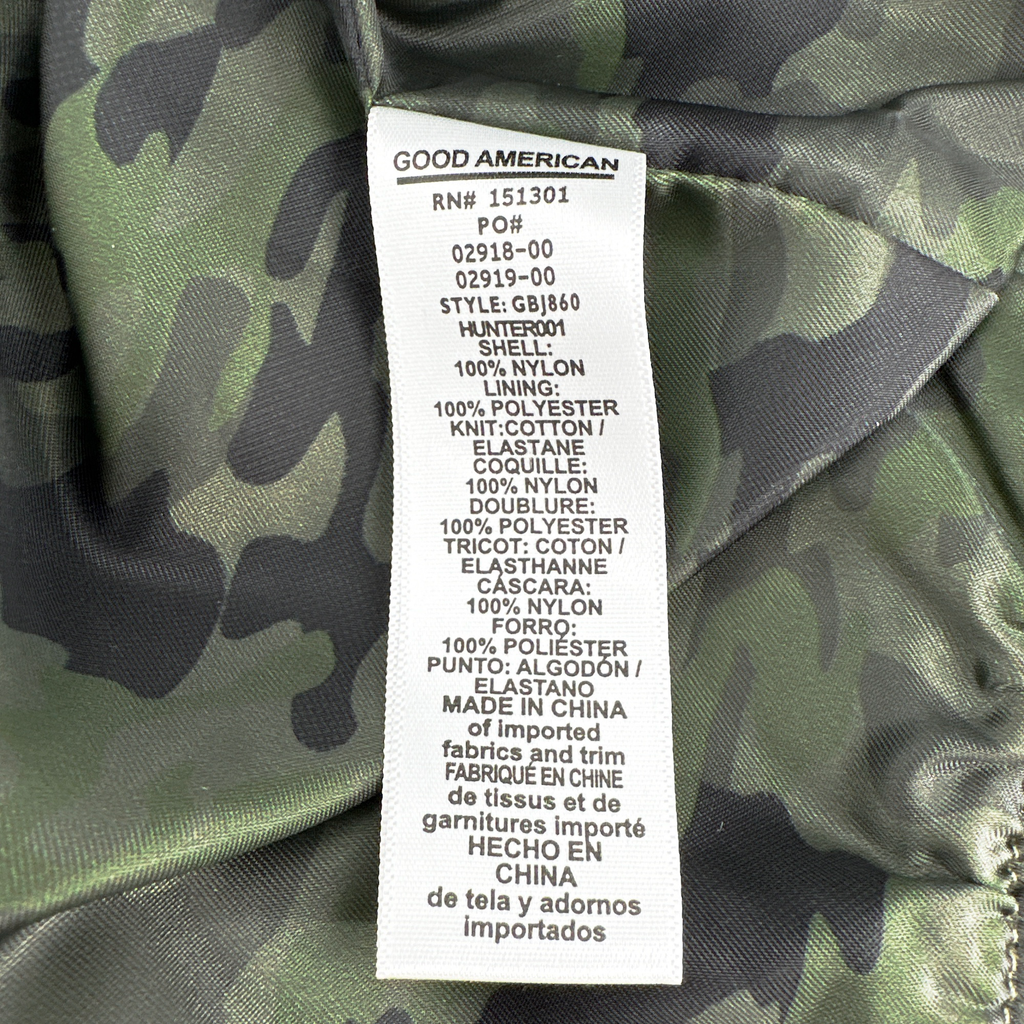 GOOD AMERICAN Bomber Jacket in Green Satin XS Good American
