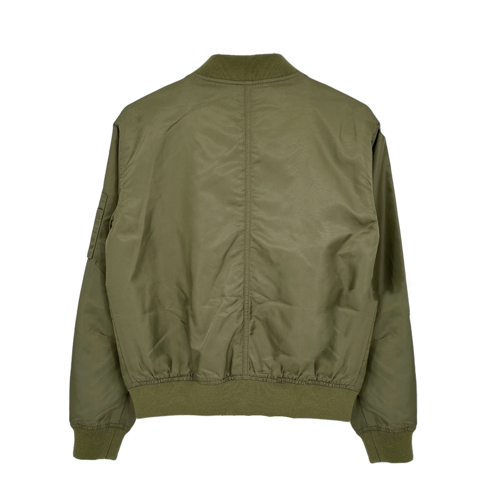 GOOD AMERICAN Bomber Jacket in Green Satin XS Good American