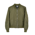 GOOD AMERICAN Bomber Jacket in Green Satin XS Good American
