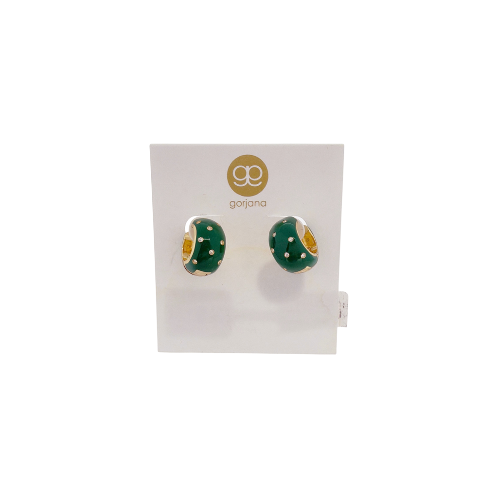 GORJANA Banks Shimmer Huggie Earrings in Emerald Gorjana