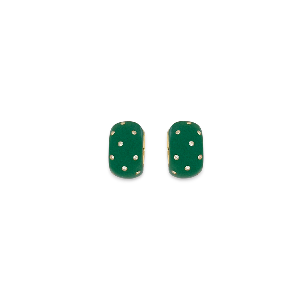 GORJANA Banks Shimmer Huggie Earrings in Emerald Gorjana
