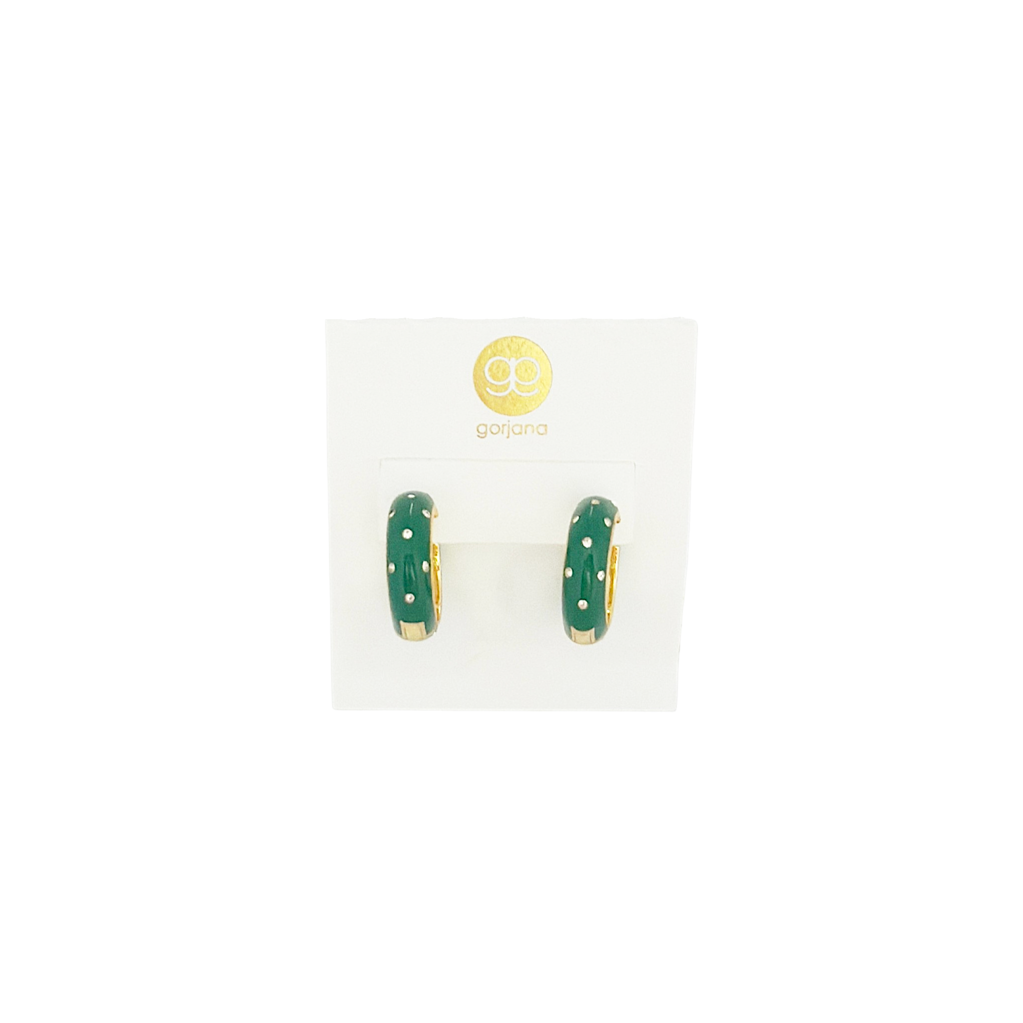 GORJANA Noel Shimmer Hoops in Gold & Green Gorjana