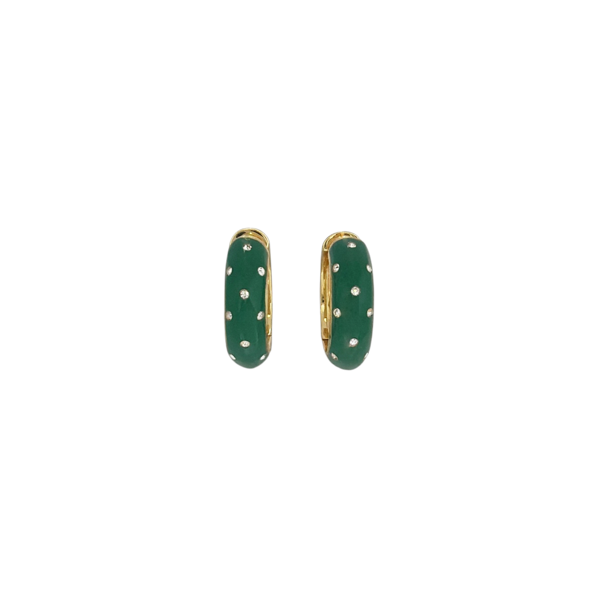 GORJANA Noel Shimmer Hoops in Gold & Green Gorjana