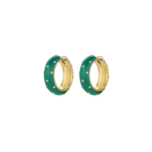 GORJANA Noel Shimmer Hoops in Gold & Green