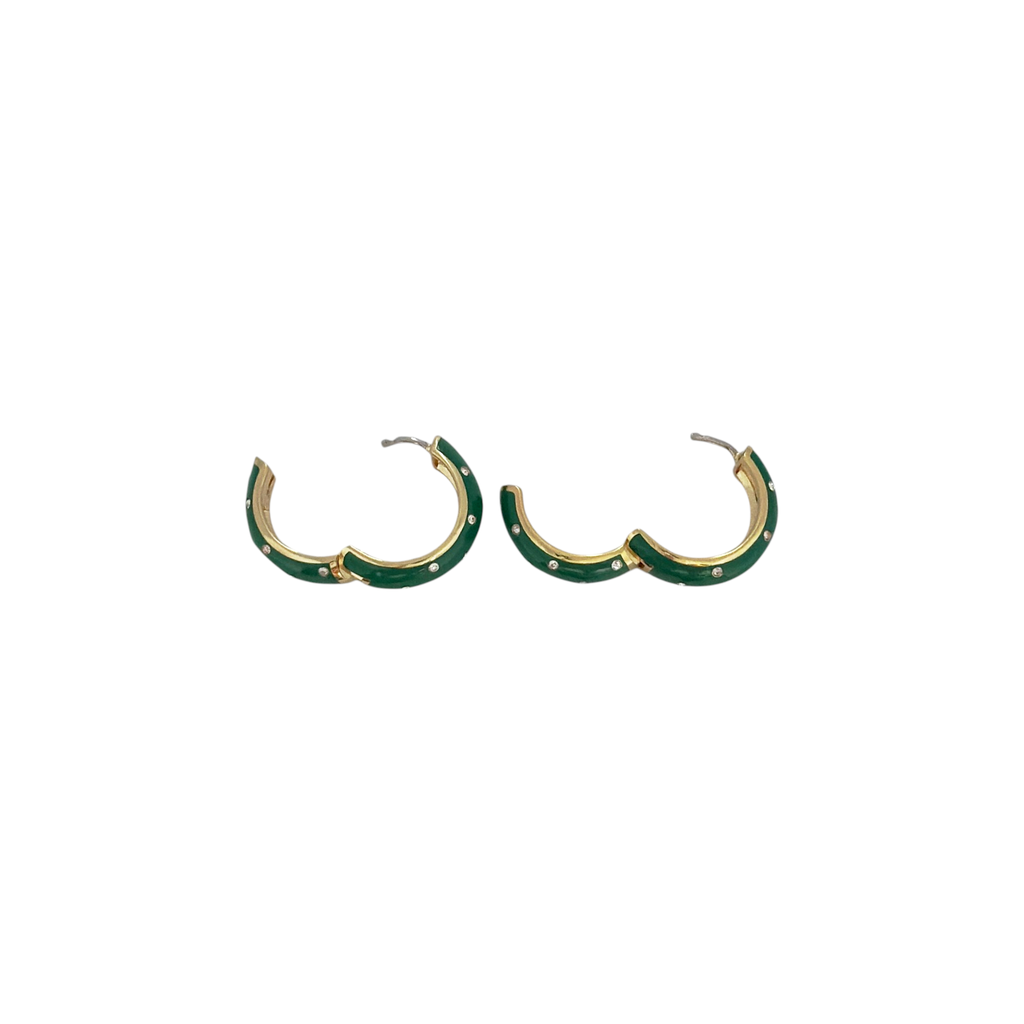 GORJANA Noel Shimmer Hoops in Gold & Green Gorjana