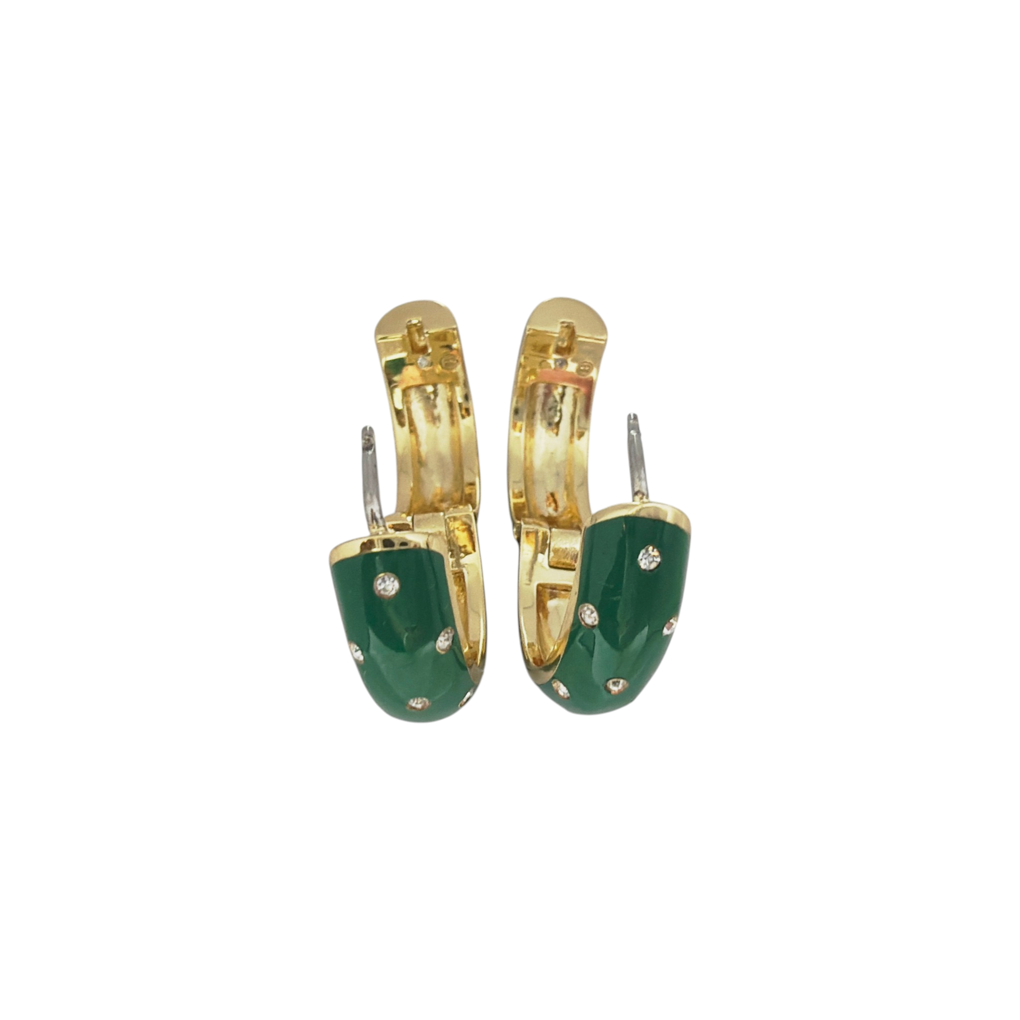 GORJANA Noel Shimmer Hoops in Gold & Green Gorjana