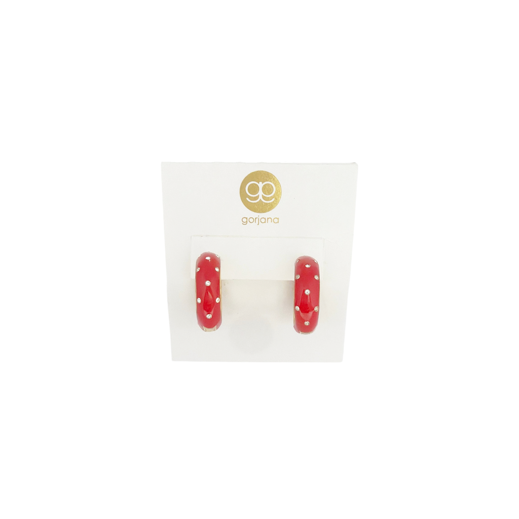 GORJANA Noel Shimmer Hoops in Gold & Red Gorjana
