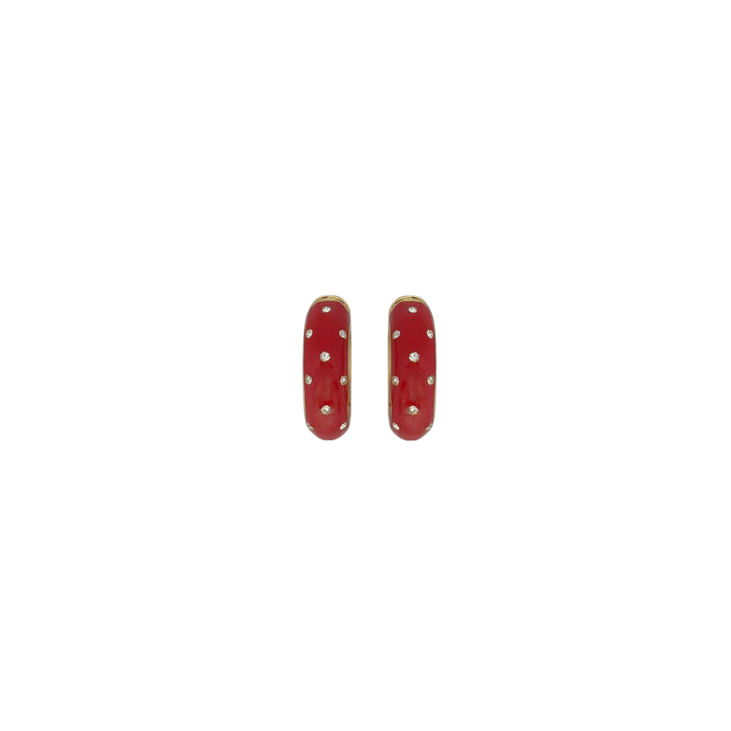 GORJANA Noel Shimmer Hoops in Gold & Red Gorjana