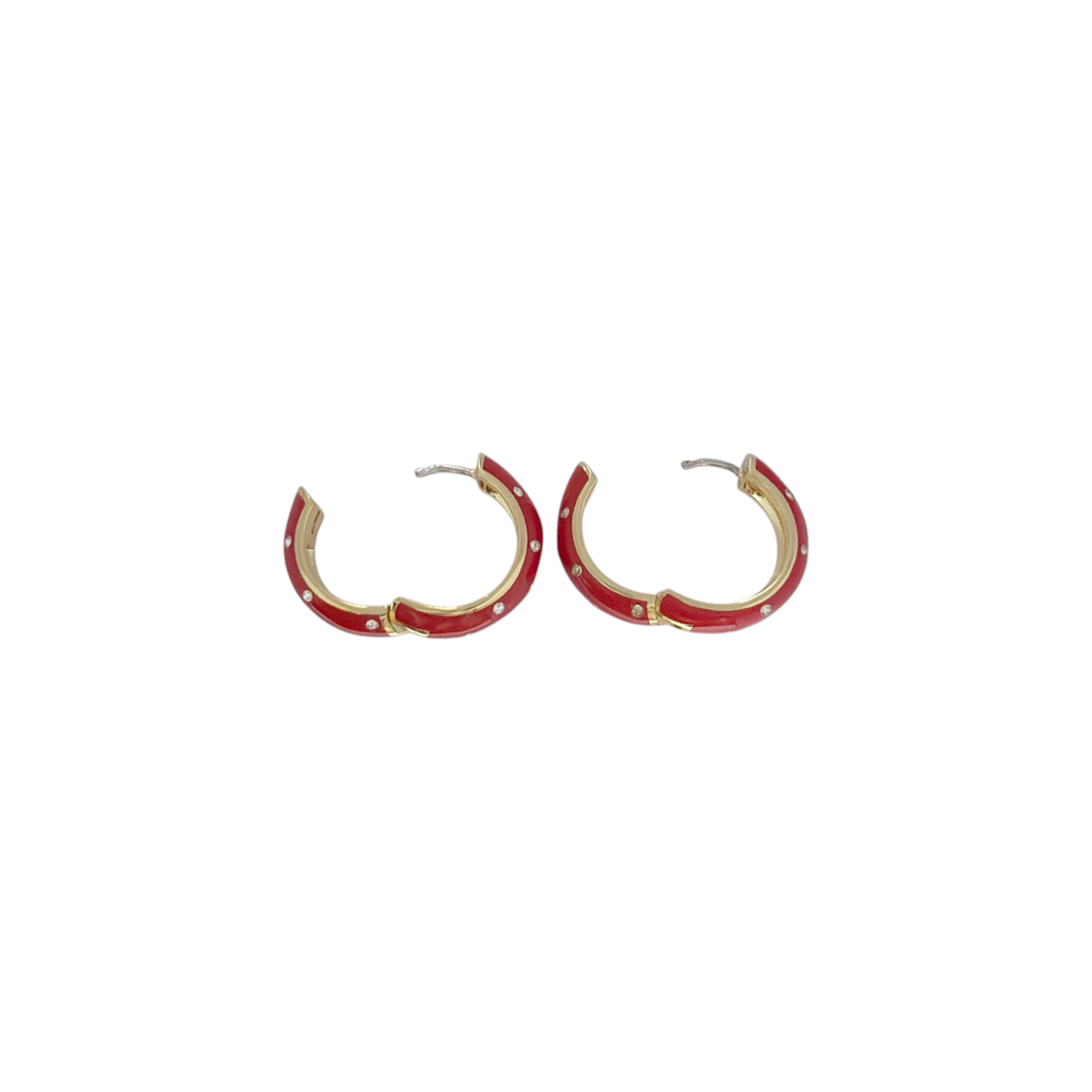 GORJANA Noel Shimmer Hoops in Gold & Red Gorjana