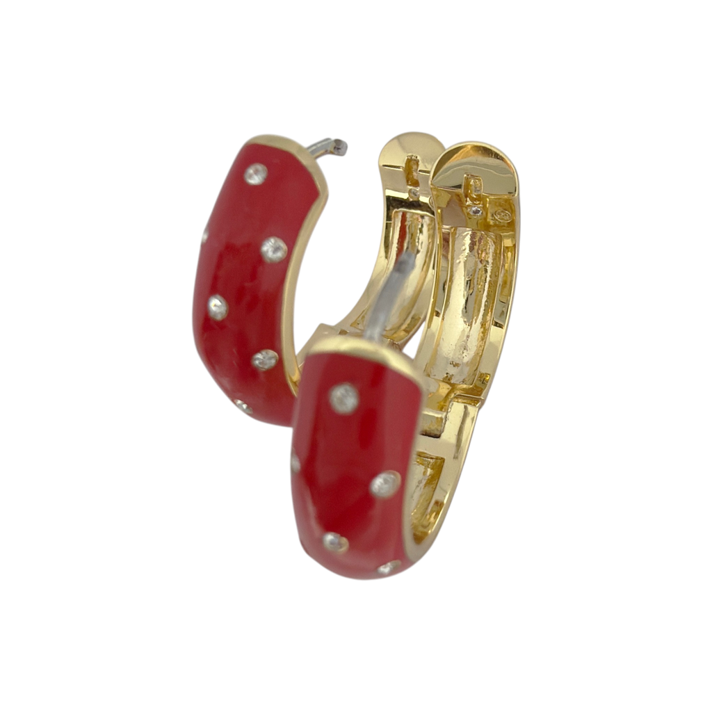 GORJANA Noel Shimmer Hoops in Gold & Red Gorjana