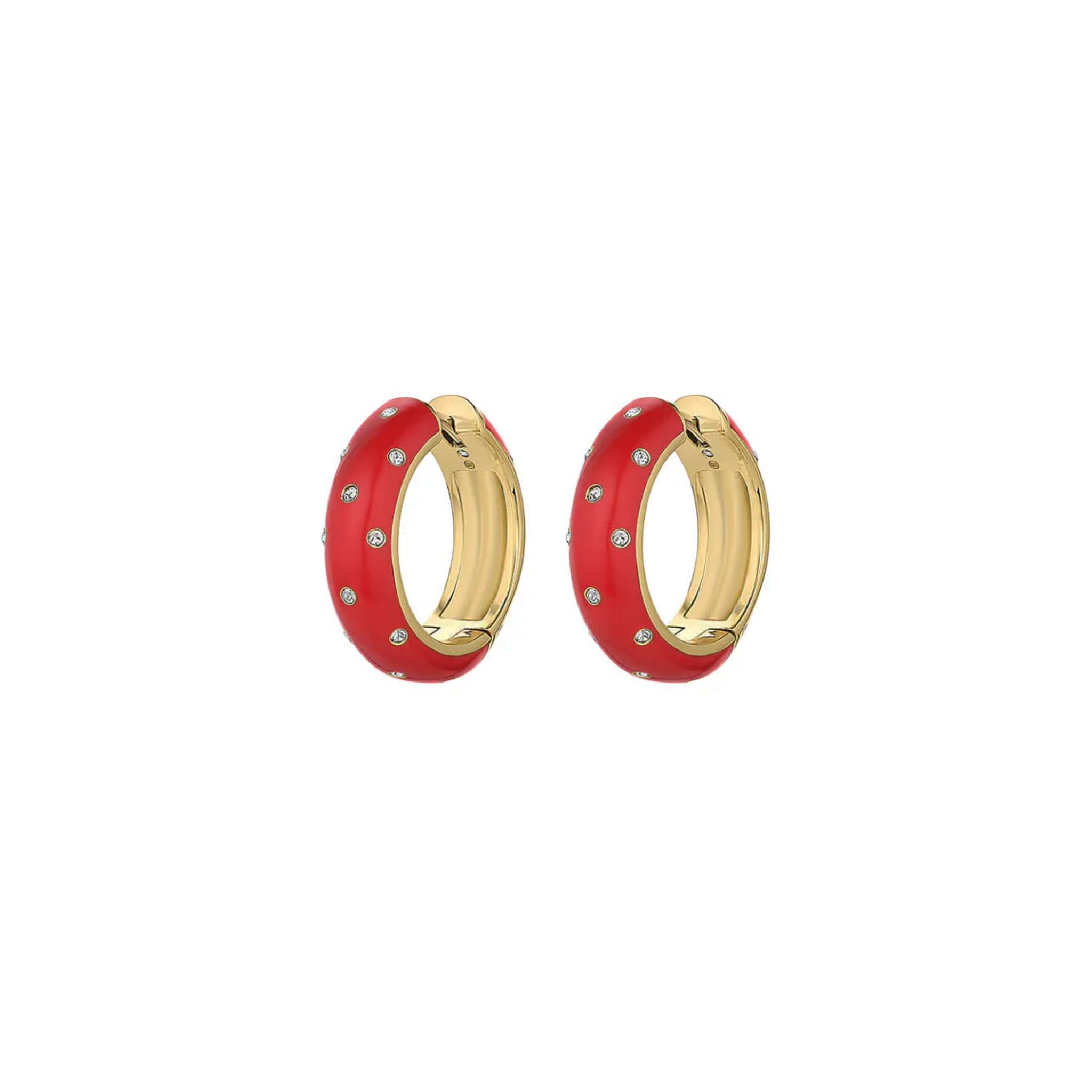 GORJANA Noel Shimmer Hoops in Gold & Red Gorjana