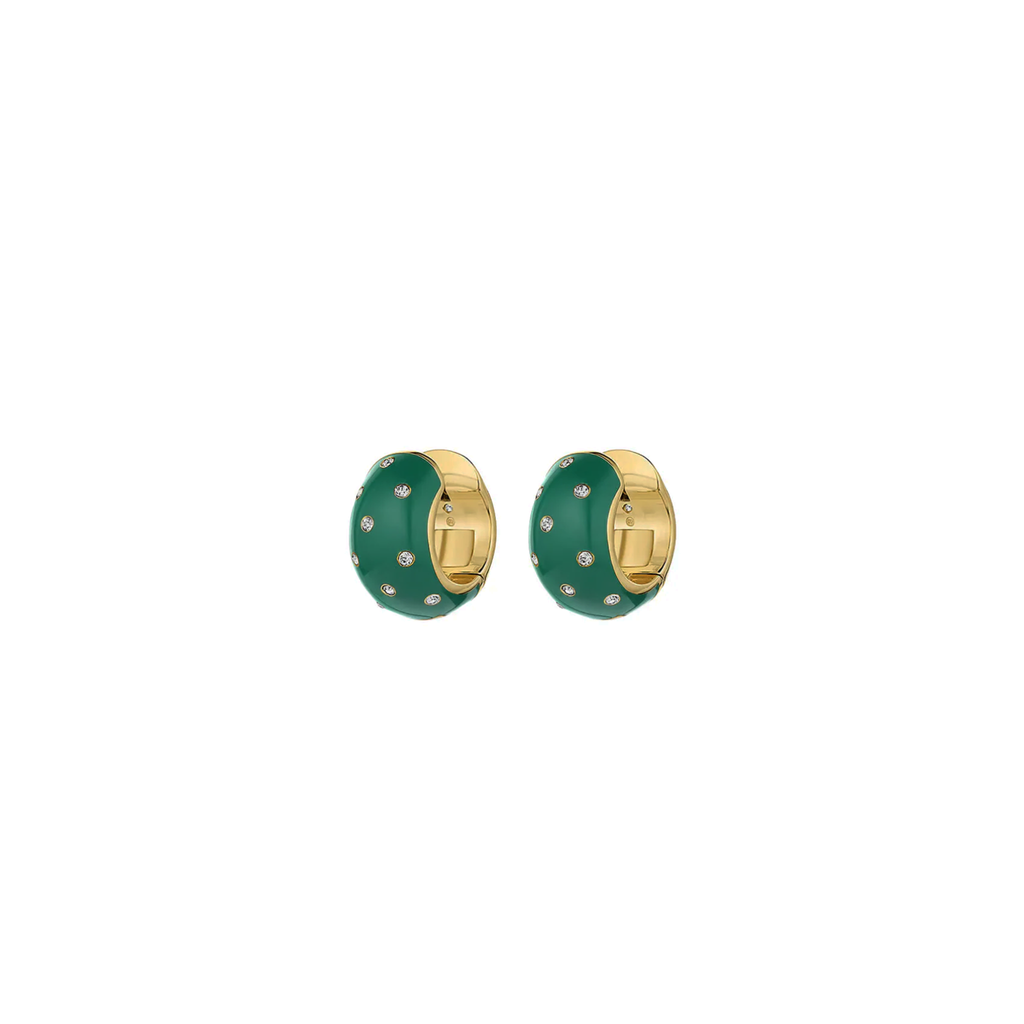 GORJANA Banks Shimmer Huggie Earrings in Emerald Gorjana